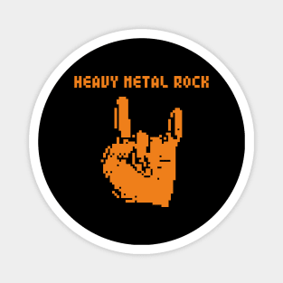 Heavy Metal Rock pixel art (orang print) Magnet